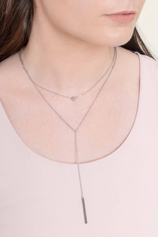 One and Only Layered Y-Chain Necklace | Silver