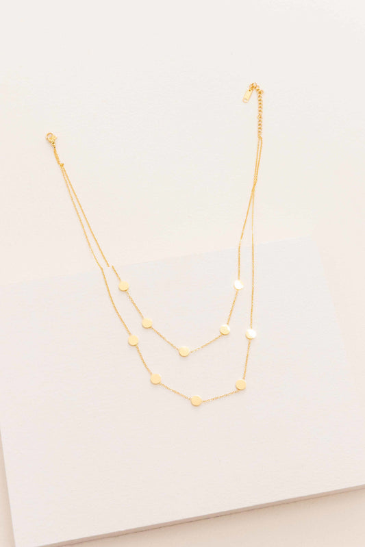 Party Favors Double Layered Necklace (14K) | Gold