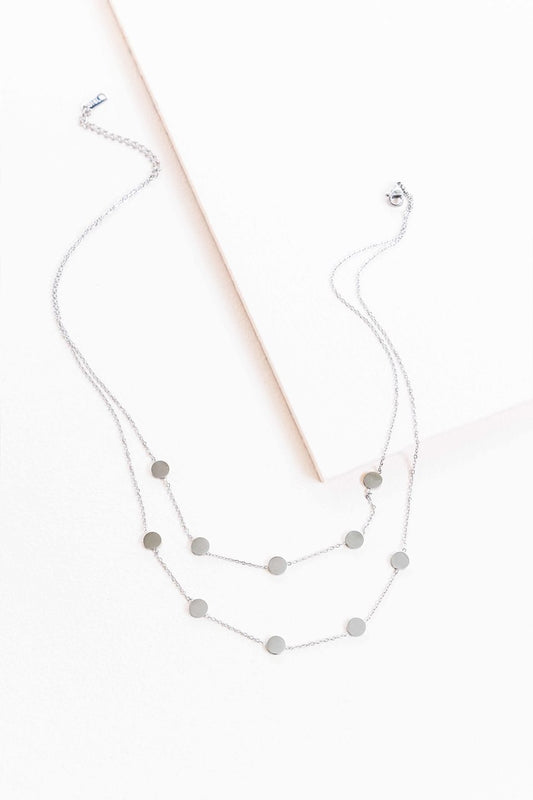 Party Favors Double Layered Necklace | Silver