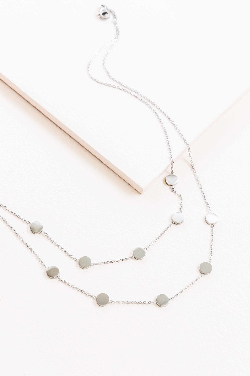 Party Favors Double Layered Necklace | Silver