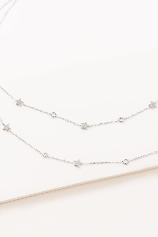 Shining Stars Layered Necklace | Silver