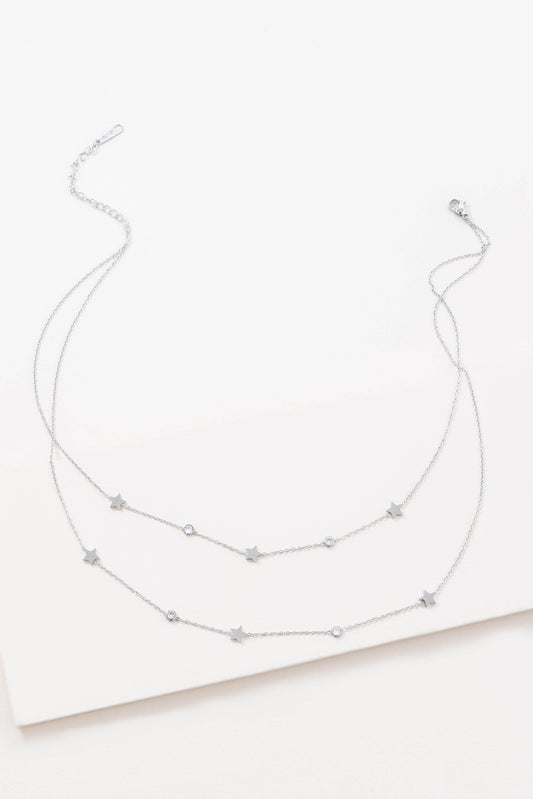Shining Stars Layered Necklace | Silver