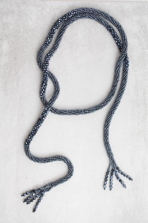 Beaded Rope Tie Necklace | Asteroid