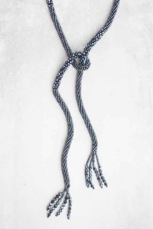 Beaded Rope Tie Necklace | Asteroid