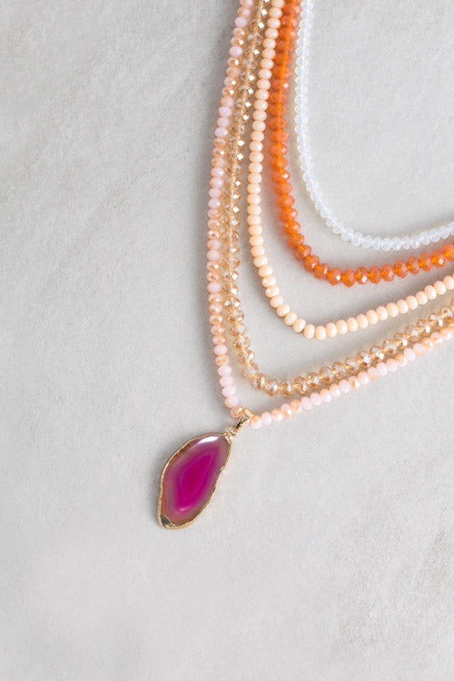 Stella Beaded Necklace | Orange