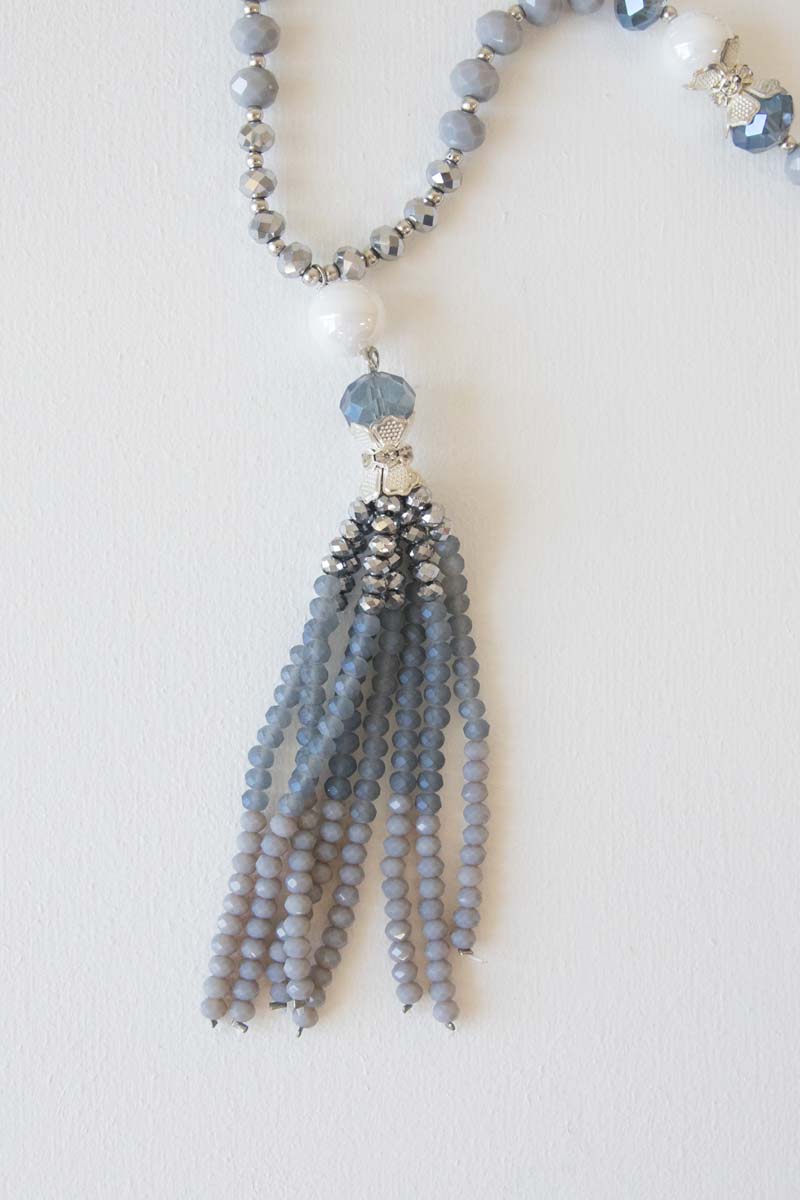 Abigail Beaded Necklace | Navy