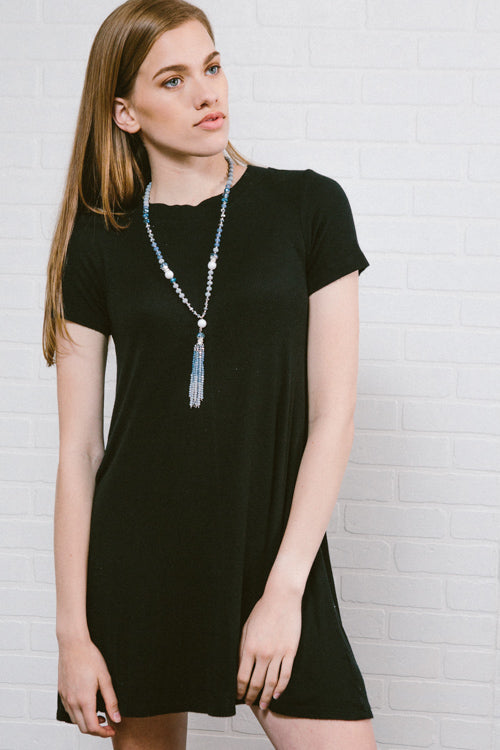 Abigail Beaded Necklace | Navy