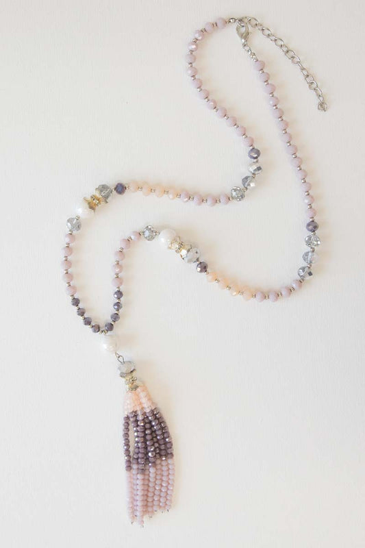 Abigail Beaded Necklace | Purple