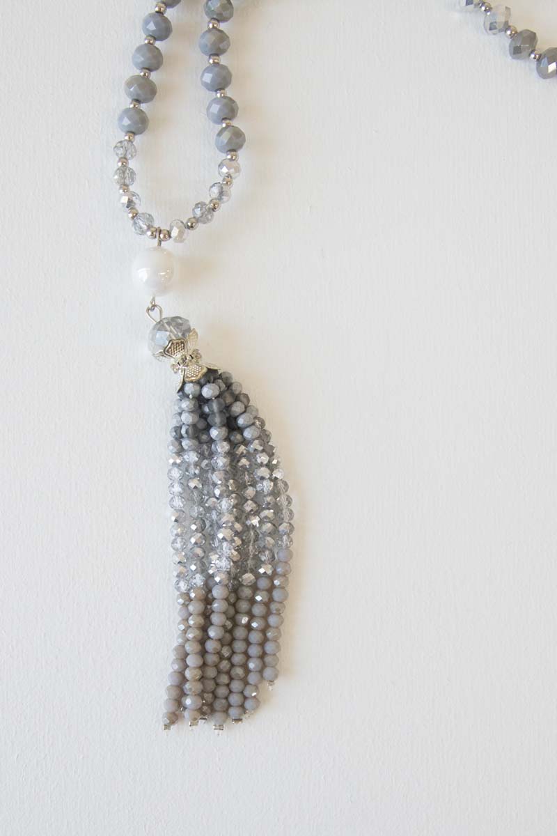 Abigail Beaded Necklace | Gray
