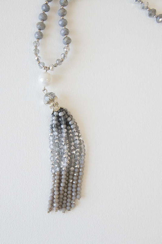 Abigail Beaded Necklace | Gray