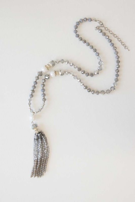 Abigail Beaded Necklace | Gray