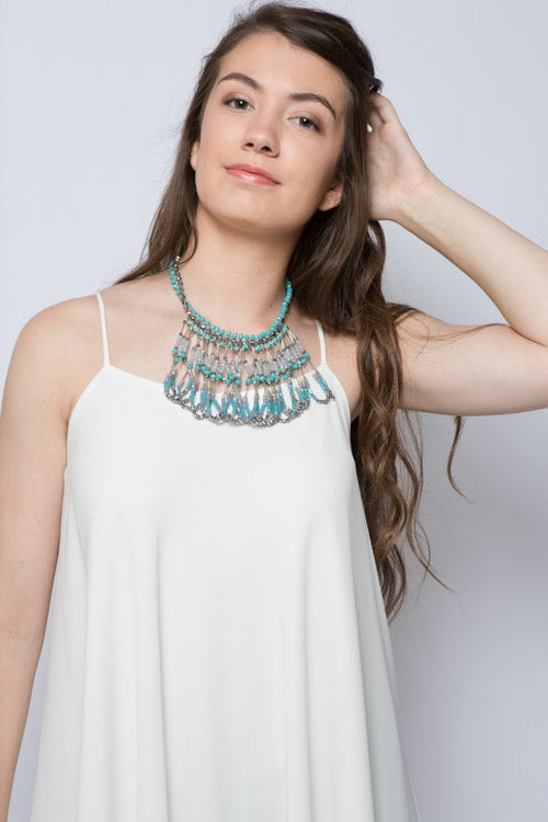 Ryleigh Beaded Bib | Turquoise
