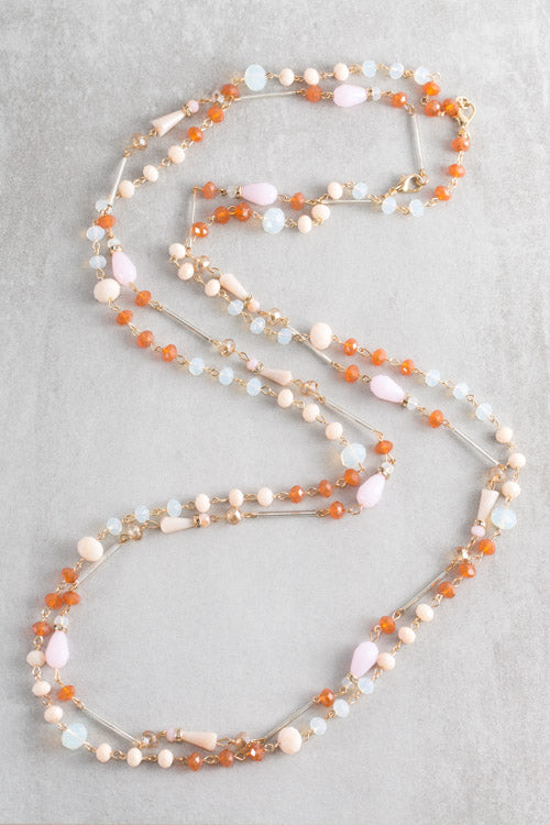 Khiara Beaded Necklace | Orange