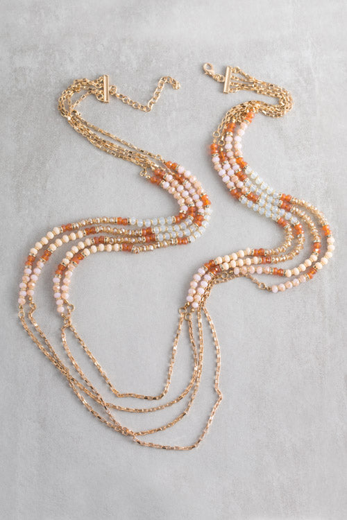Nova Beaded Necklace | Orange