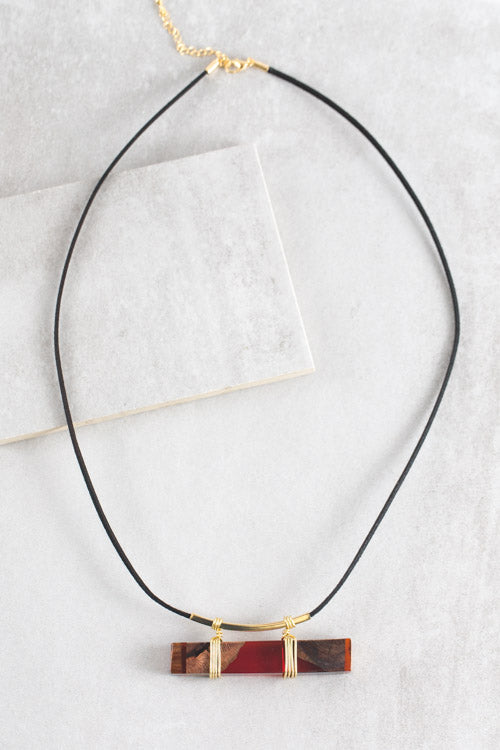 Auburn Wood Necklace