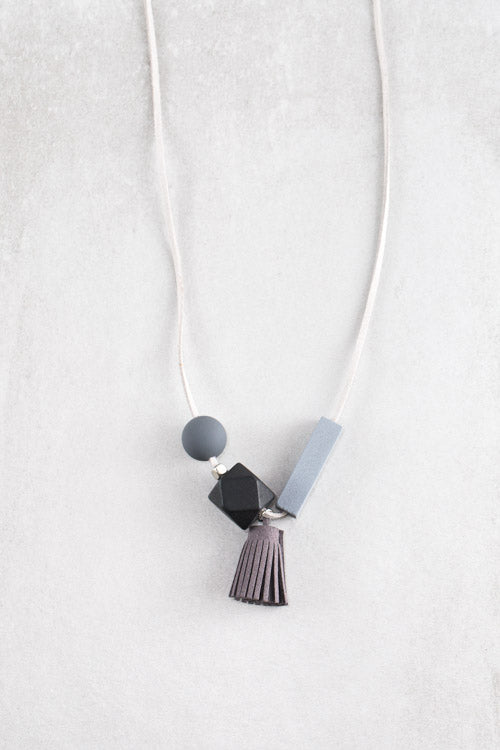 Nala Tassel Necklace | Gray