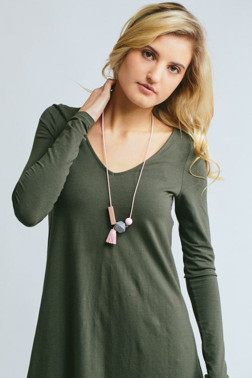 Nala Tassel Necklace | Pink