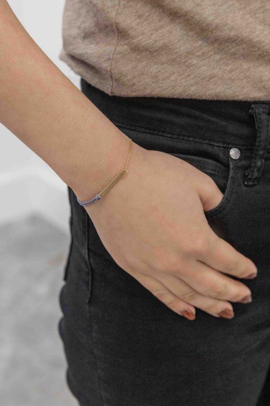 Thin Plate Rope Charm Bracelet