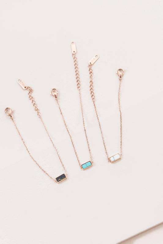 Beaming Bar Stone Bracelet | Rose Gold (14K)