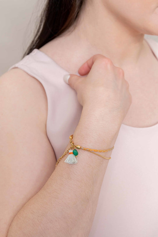 Sojourner Layered Tassel Bracelet (18K)