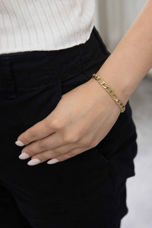 Thick and Thin Chain Bracelet (14K)