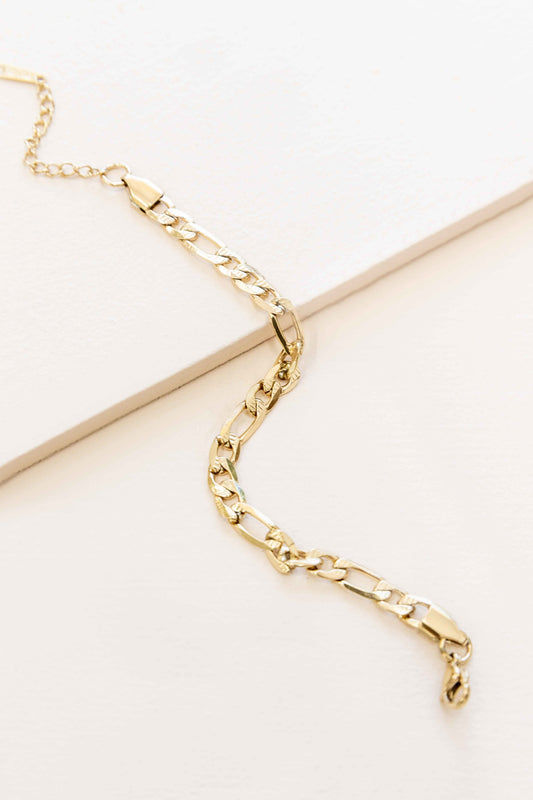 Thick and Thin Chain Bracelet (14K)