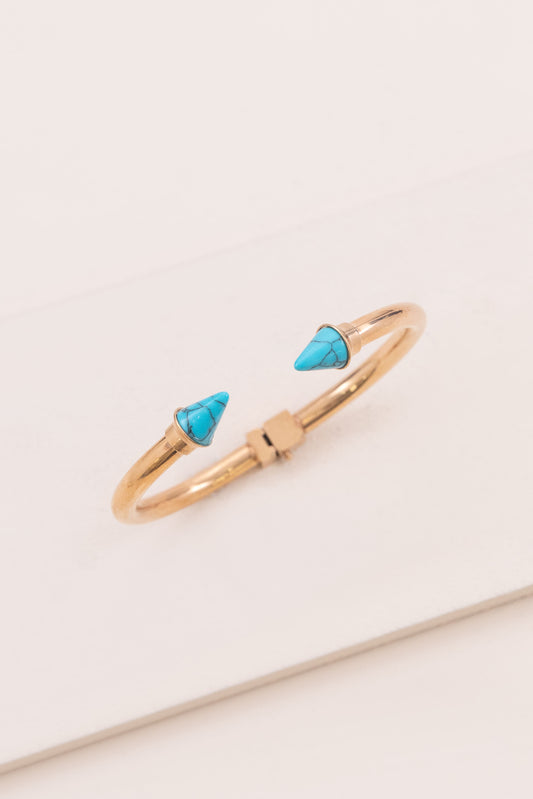 Point Stone Cuff | Turquoise (14K Gold)