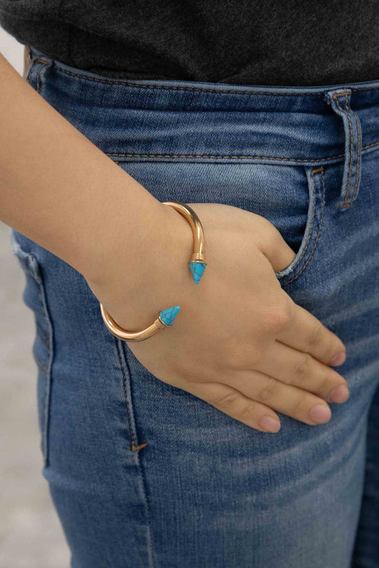 Point Stone Cuff | Turquoise (14K Gold)