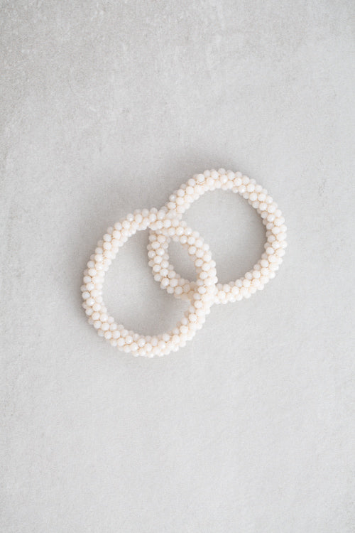 Beaded Rope Bracelet | Cream