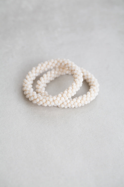 Beaded Rope Bracelet | Cream