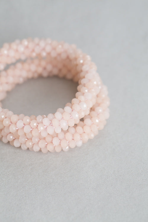Beaded Rope Bracelet | Crystal Blush