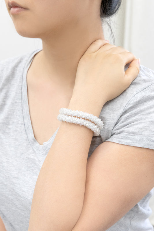 Beaded Rope Bracelet | Clear Ice