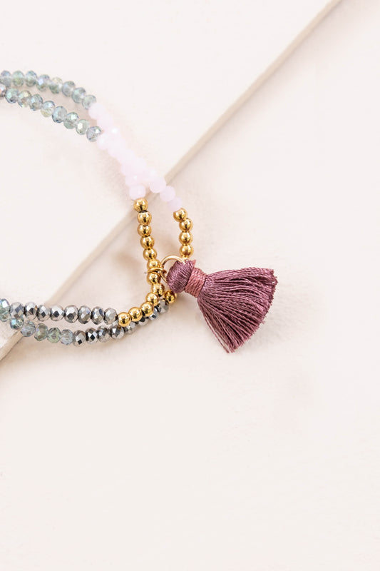 Havana Beaded Bracelet | Wine (14K)