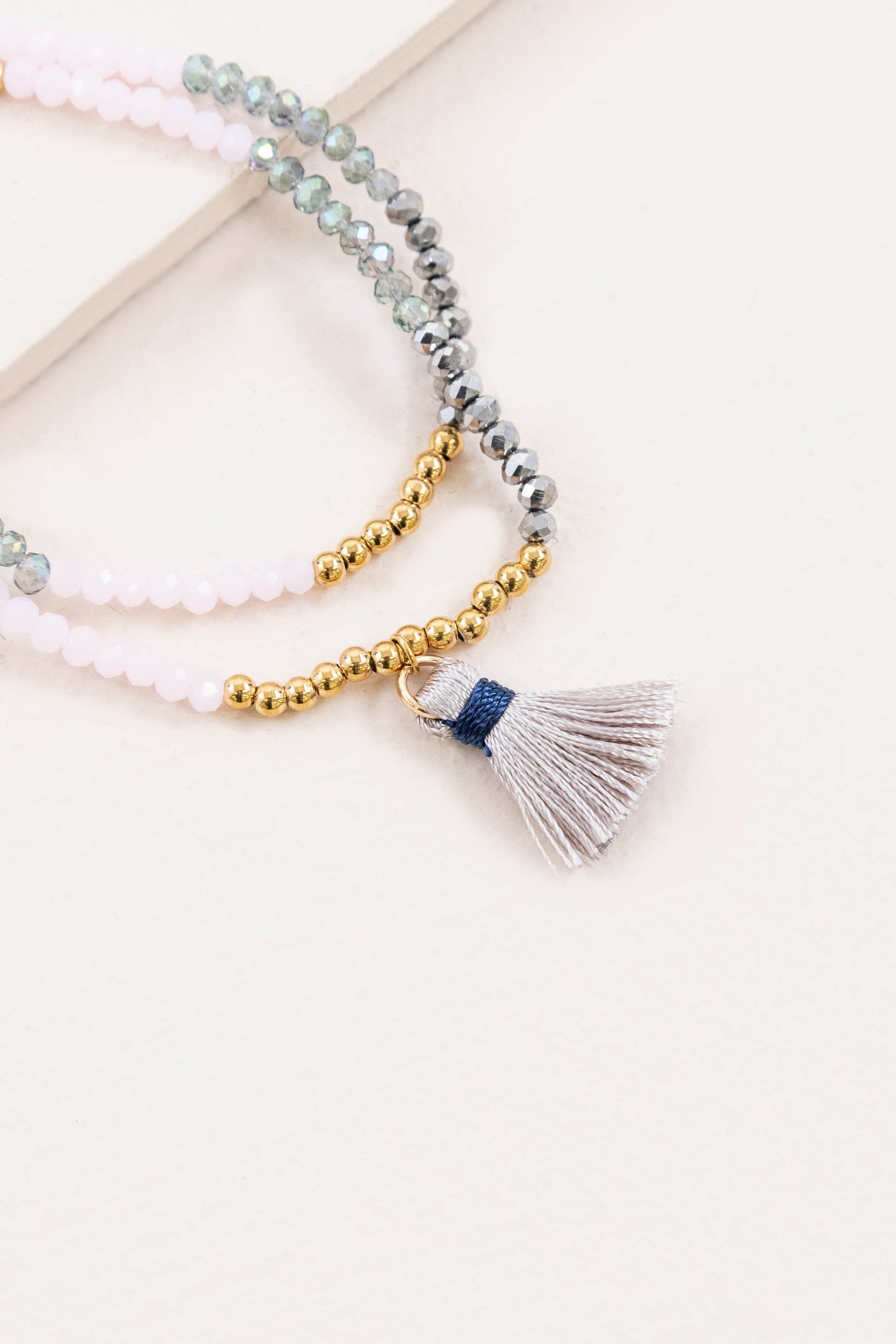 Havana Beaded Bracelet | Lavender Gray (14K)