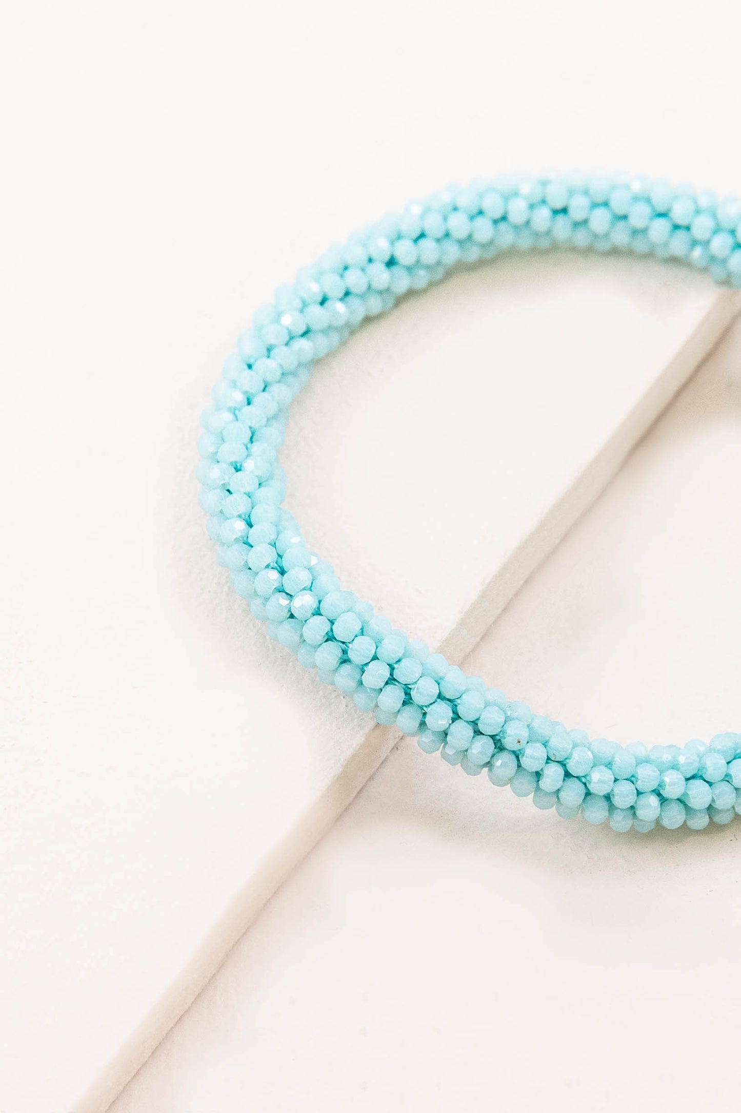 Thin Beaded Rope Bracelet | Turquoise