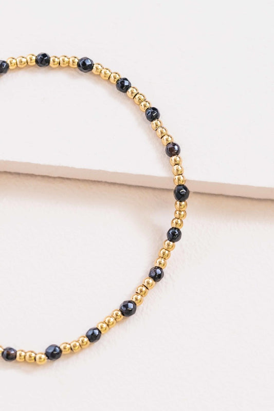Blissfully Beaded Bracelet | Black (14K)