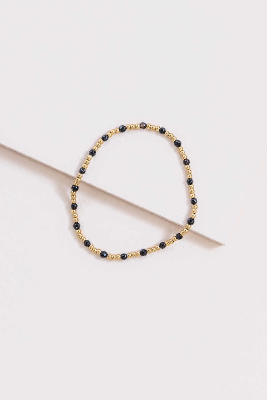 Blissfully Beaded Bracelet | Black (14K)