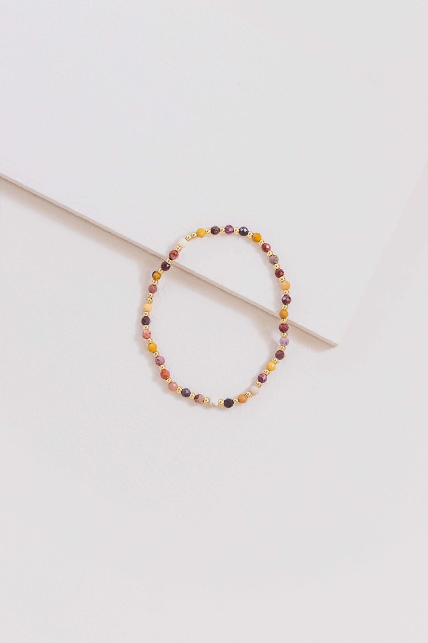 Blissfully Beaded Bracelet | Maroon (14K)