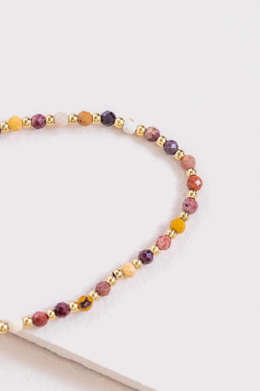 Blissfully Beaded Bracelet | Maroon (14K)