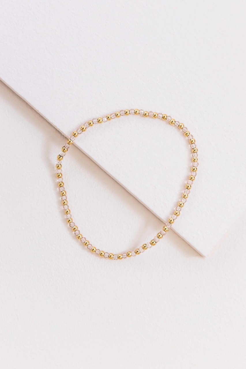 Blissfully Beaded Bracelet | Crystal Clear (14K)