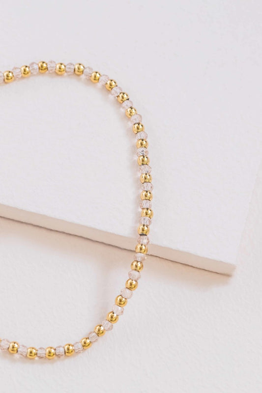 Blissfully Beaded Bracelet | Crystal Clear (14K)