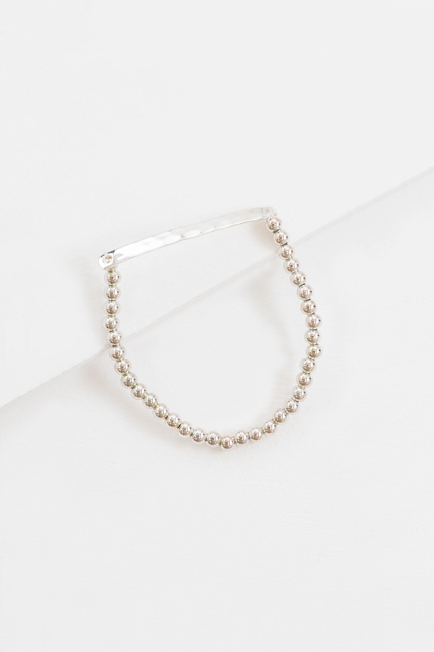 Beaded Plate Bracelet | Silver (sterl.)