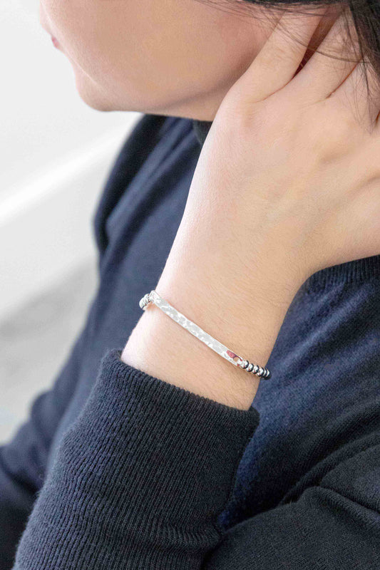 Beaded Plate Bracelet | Silver (sterl.)