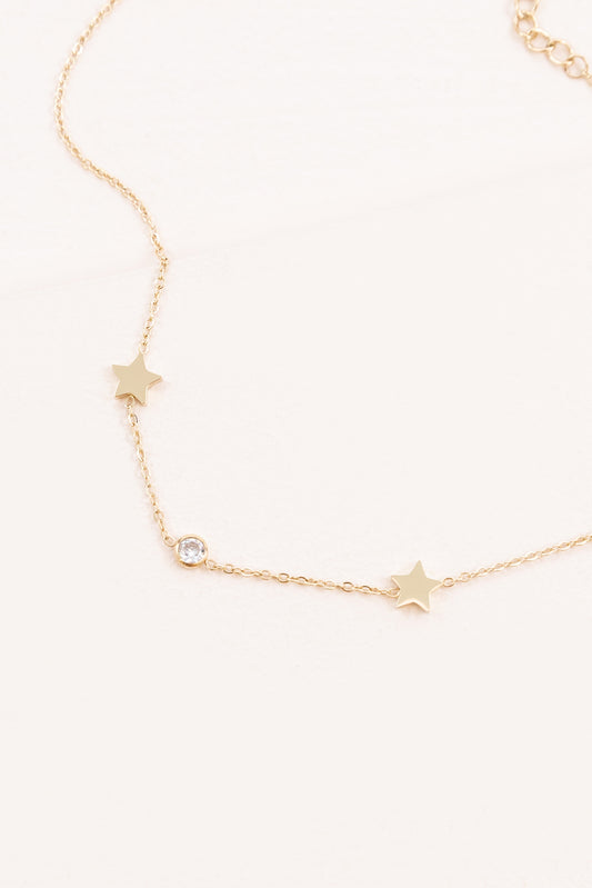 Starry Eyed Rhinestone Anklet | Gold