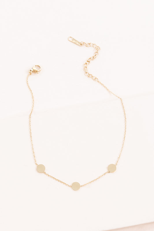 Disc Trio Anklet | Gold