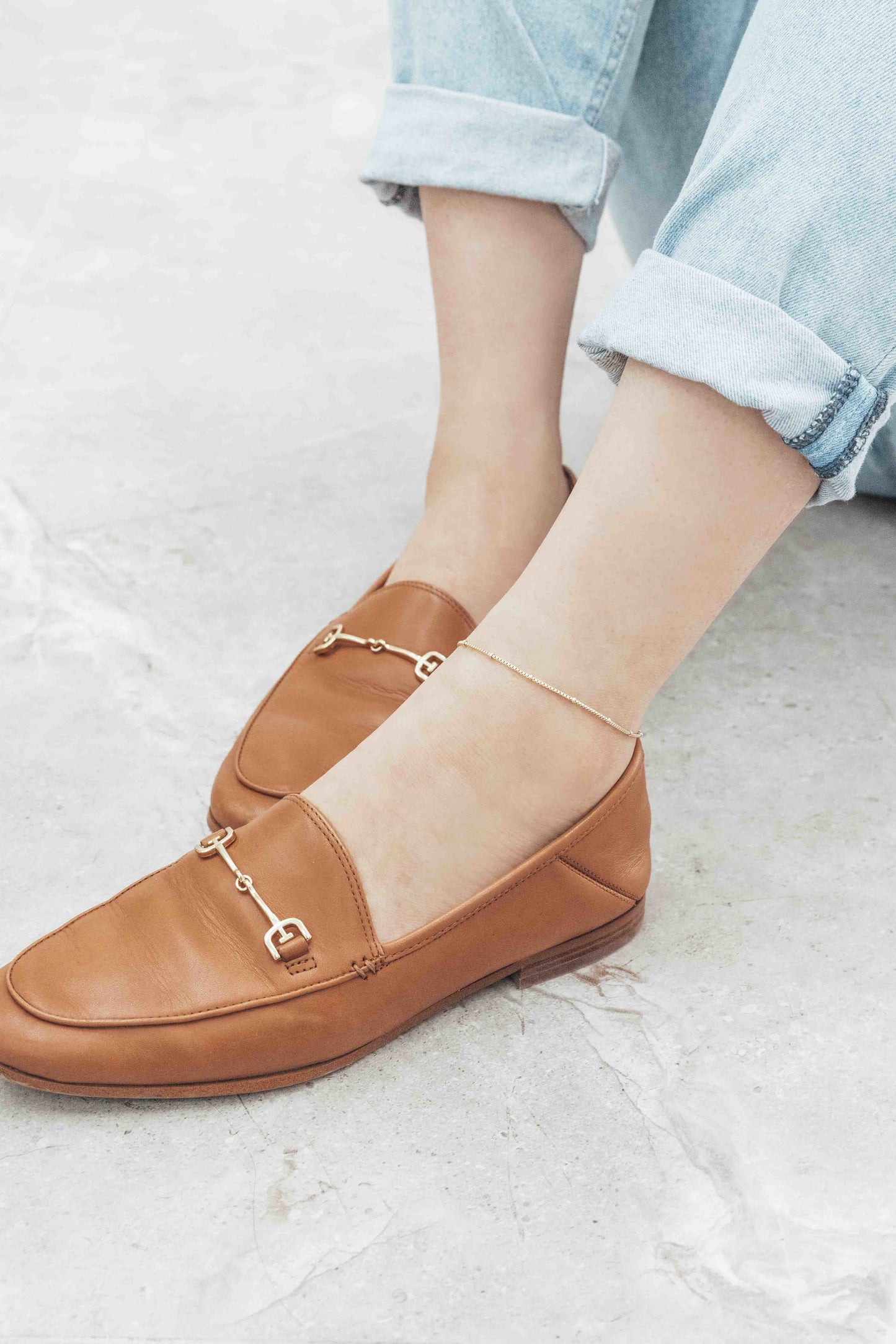 Mod Box Chain Anklet | Gold