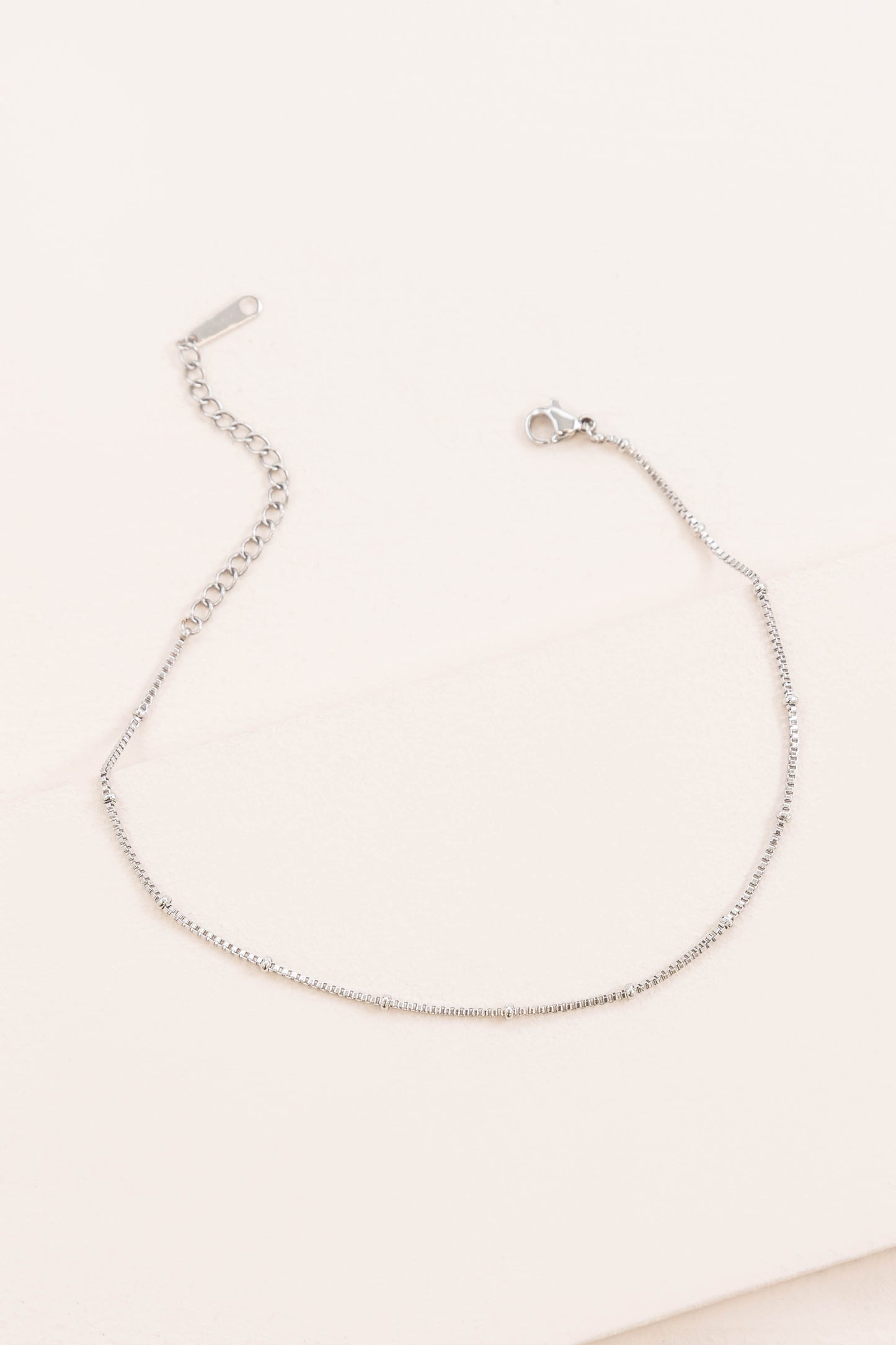 Mod Box Chain Anklet | Silver