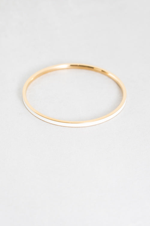 Demi Bangle Bracelet | White (18K)