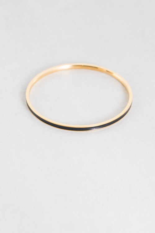 Demi Bangle Bracelet | Black (18K)