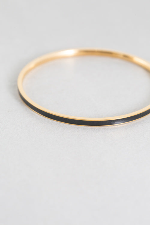 Demi Bangle Bracelet | Black (18K)